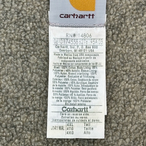 Carhartt Men's Sherpa Lined Sierra Jacket Dark Brown 4XLT Cotton Duck Heavy Duty - Picture 9 of 16